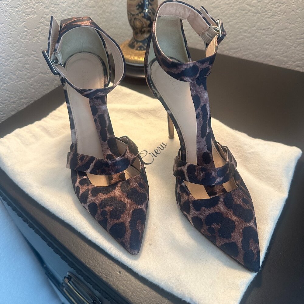 JCrew T Strap Mary Jane Leopard Roxie Pums